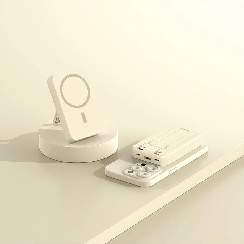 2025 New Magnetic Power Bank Three-In-One 20,000 Mah Self-Contained Cable Super Fast Charging Portable Magsafe Power Bank