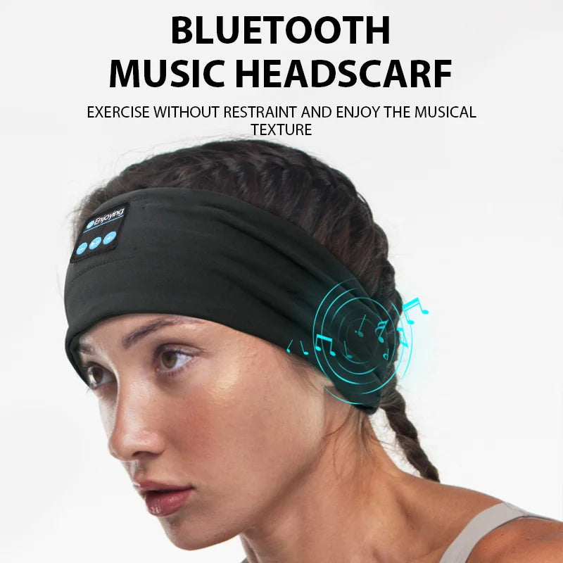 Wireless Bluetooth Headband Sleeping Headphones Sports Earphone/Headscar Music Hat with HD Stereo Speakers Eye Mask  for Side Sl