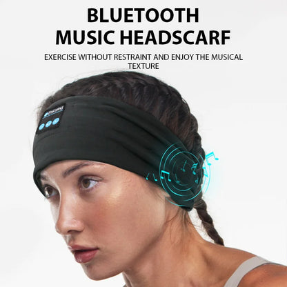 Wireless Bluetooth Headband Sleeping Headphones Sports Earphone/Headscar Music Hat with HD Stereo Speakers Eye Mask  for Side Sl