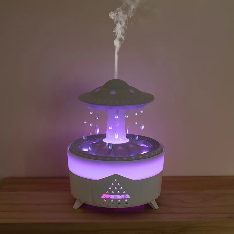 350Ml Aroma Air Humidifier Mini Usb Remote Control Raindrop Colorful Light Aromatherapy Room Rain Cloud Aroma Oil Diffuser
